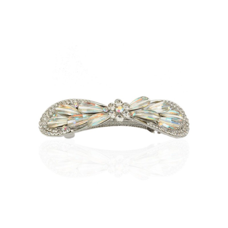 Заколка автоматическая для волос со стразами (15027) вариант 01