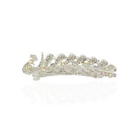 Заколка автоматическая для волос со стразами (15028) вариант 01