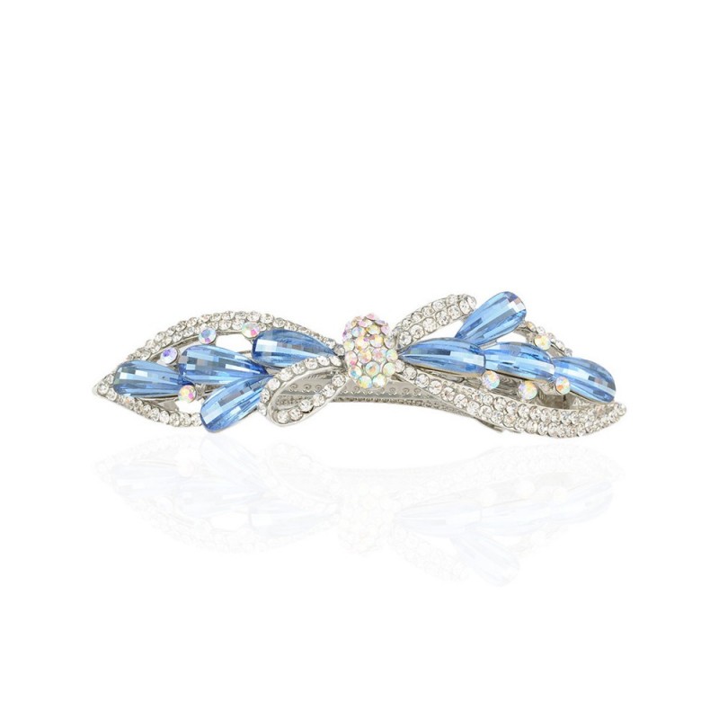 Заколка автоматическая для волос со стразами (15040) вариант 02