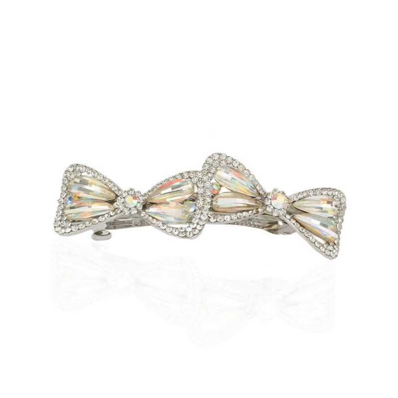 Заколка автоматическая для волос со стразами (15042) вариант 01