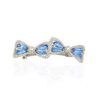 Заколка автоматическая для волос со стразами (15042) вариант 02