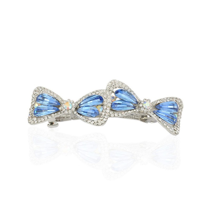 Заколка автоматическая для волос со стразами (15042) вариант 02