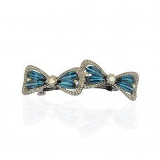 Заколка автоматическая для волос со стразами (15042) вариант 03