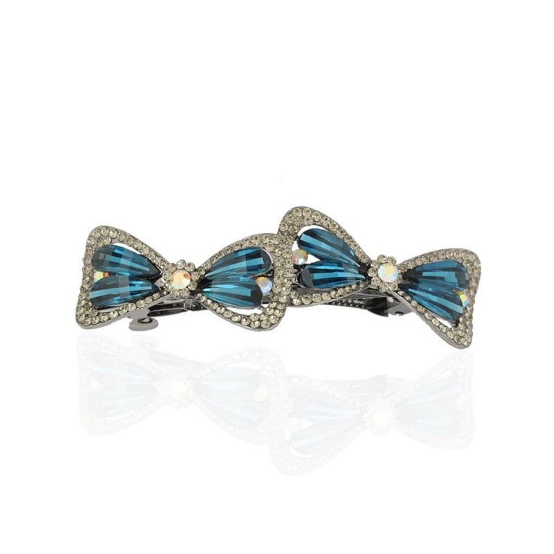 Заколка автоматическая для волос со стразами (15042) вариант 03