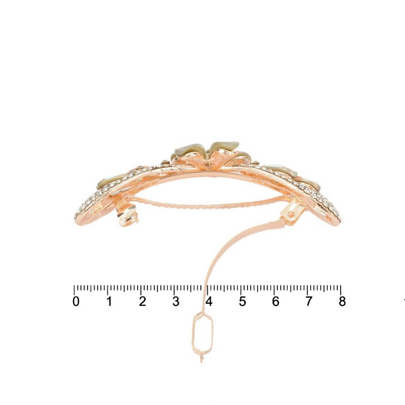 Заколка автоматическая для волос со стразами (15044) вариант 04