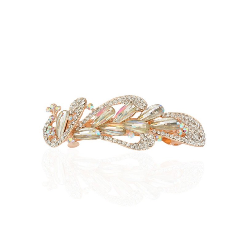 Заколка автоматическая для волос со стразами (15057) вариант 04