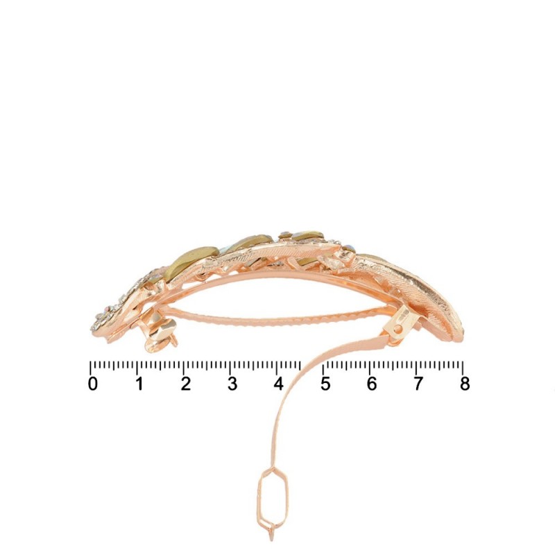 Заколка автоматическая для волос со стразами (15057) вариант 04