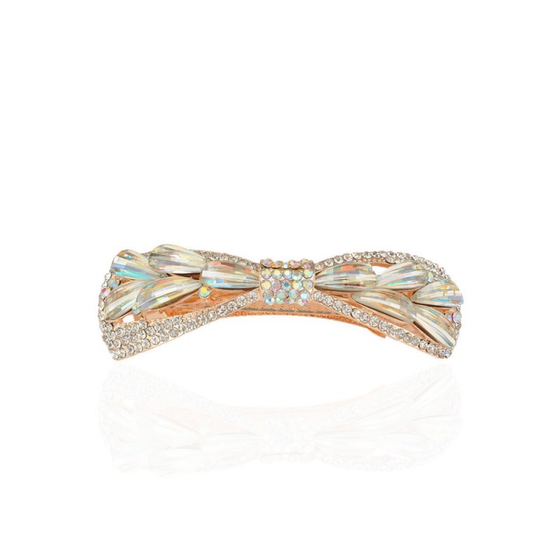 Заколка автоматическая для волос со стразами (15058) вариант 04