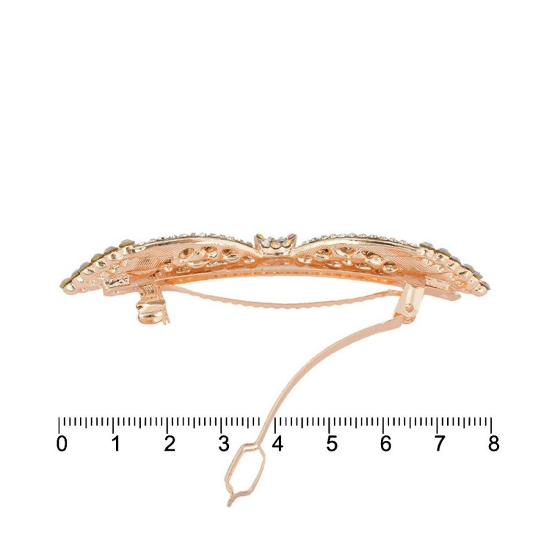 Заколка автоматическая для волос со стразами (15059) вариант 04