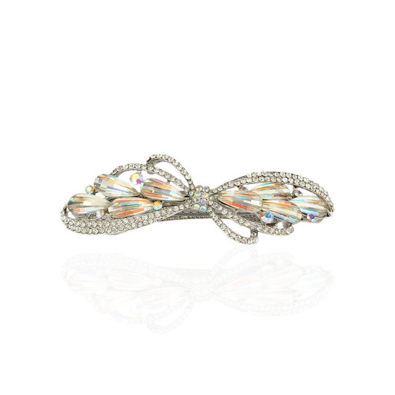 Заколка автоматическая для волос со стразами (15060) вариант 01