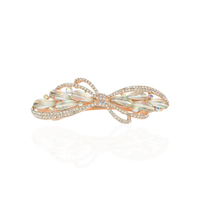 Заколка автоматическая для волос со стразами (15060) вариант 04