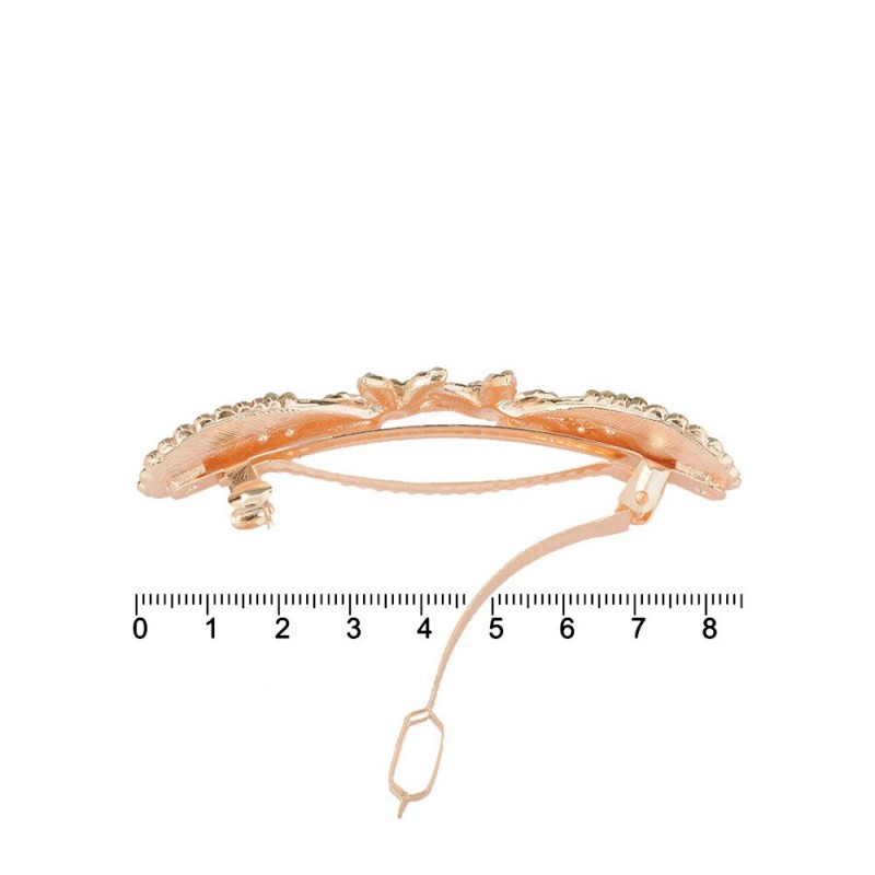 Заколка автоматическая для волос со стразами (15061) вариант 02