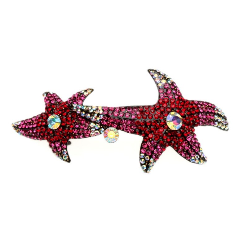 Заколка автоматическая для волос со стразами (1869) вариант 06