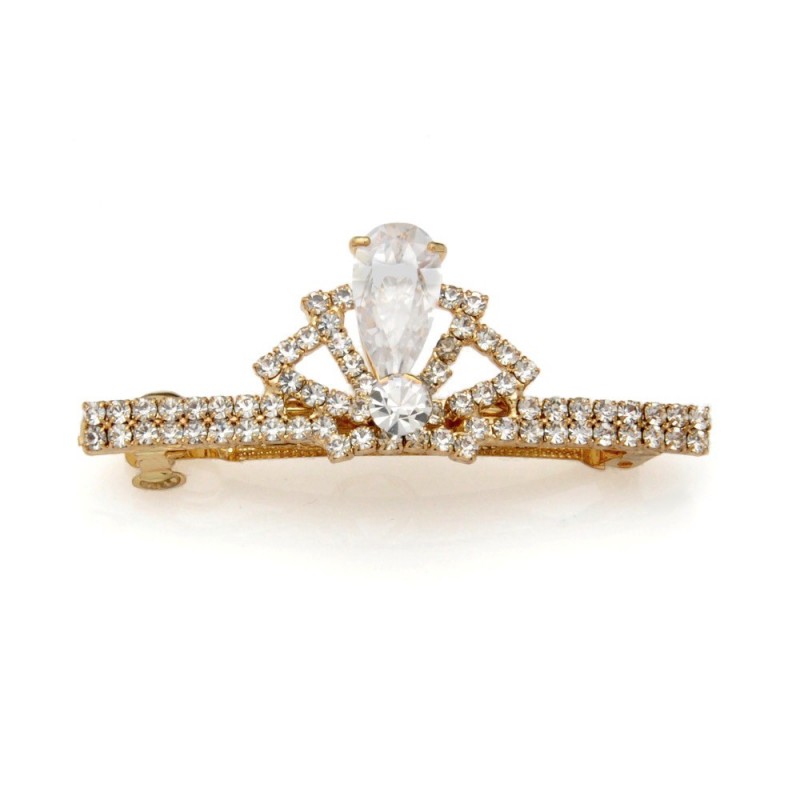 Заколка автоматическая для волос со стразами (1886) вариант 01