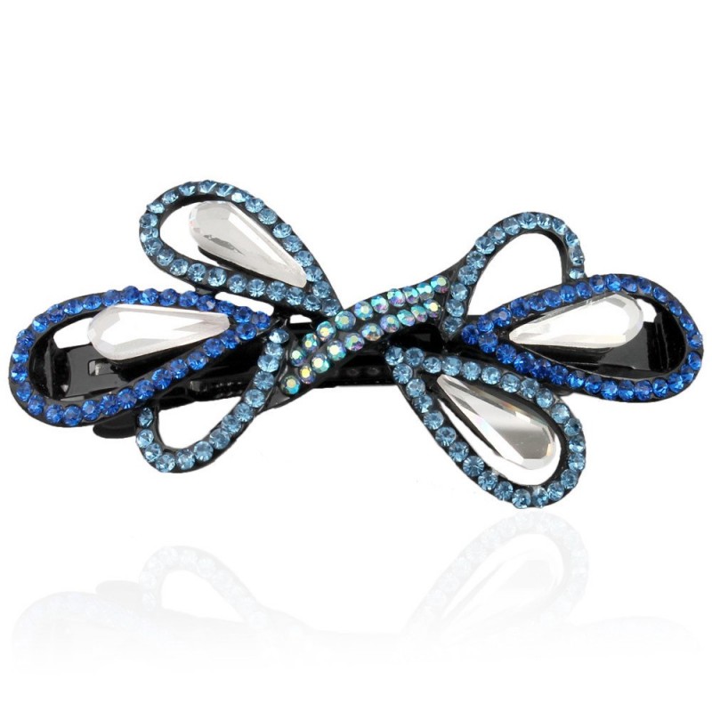 Заколка автоматическая для волос со стразами (5911) вариант 01