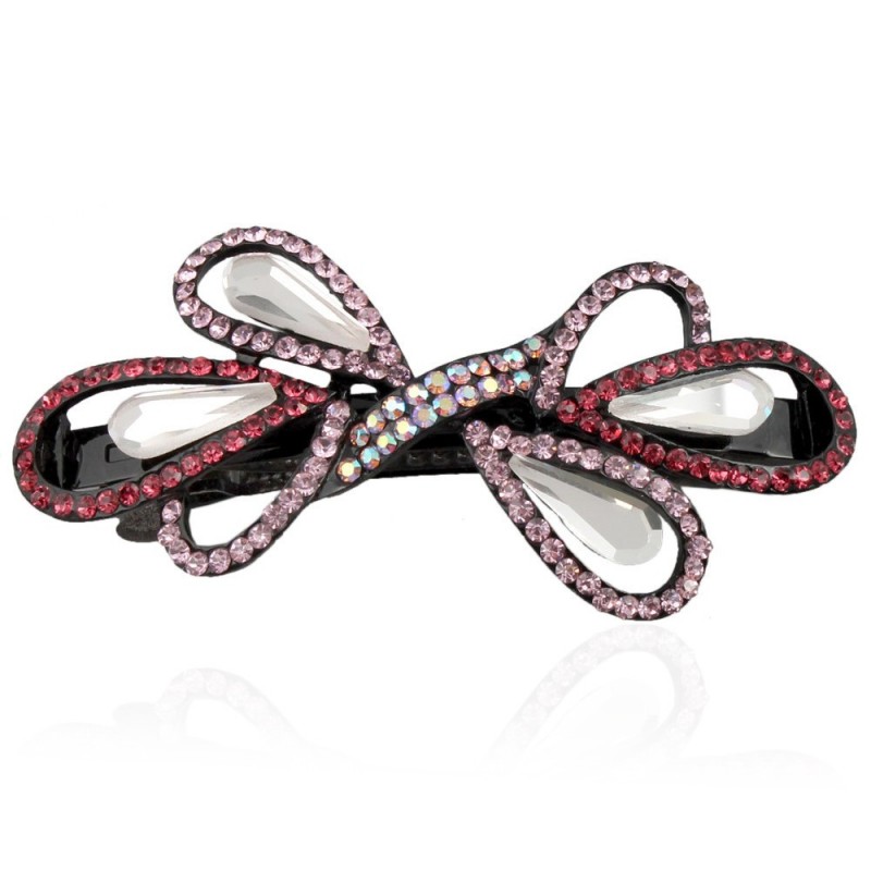 Заколка автоматическая для волос со стразами (5911) вариант 02