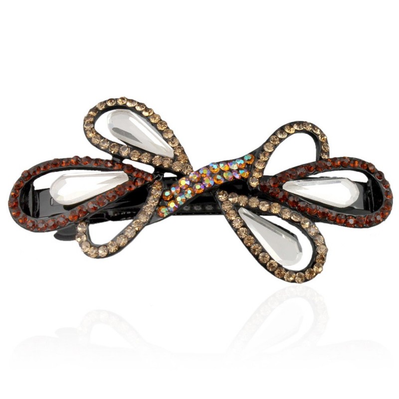 Заколка автоматическая для волос со стразами (5911) вариант 04