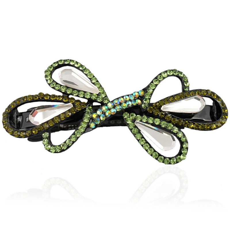 Заколка автоматическая для волос со стразами (5911) вариант 06