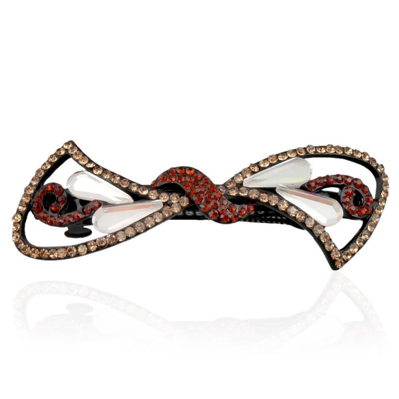 Заколка автоматическая для волос со стразами (5912) вариант 01