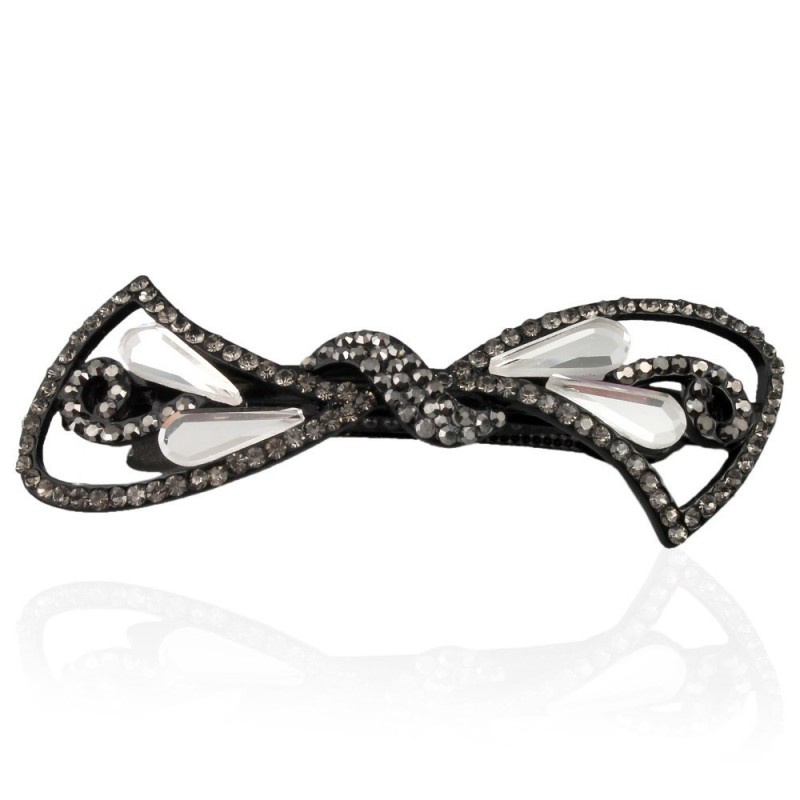 Заколка автоматическая для волос со стразами (5912) вариант 02