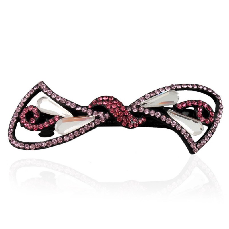 Заколка автоматическая для волос со стразами (5912) вариант 03