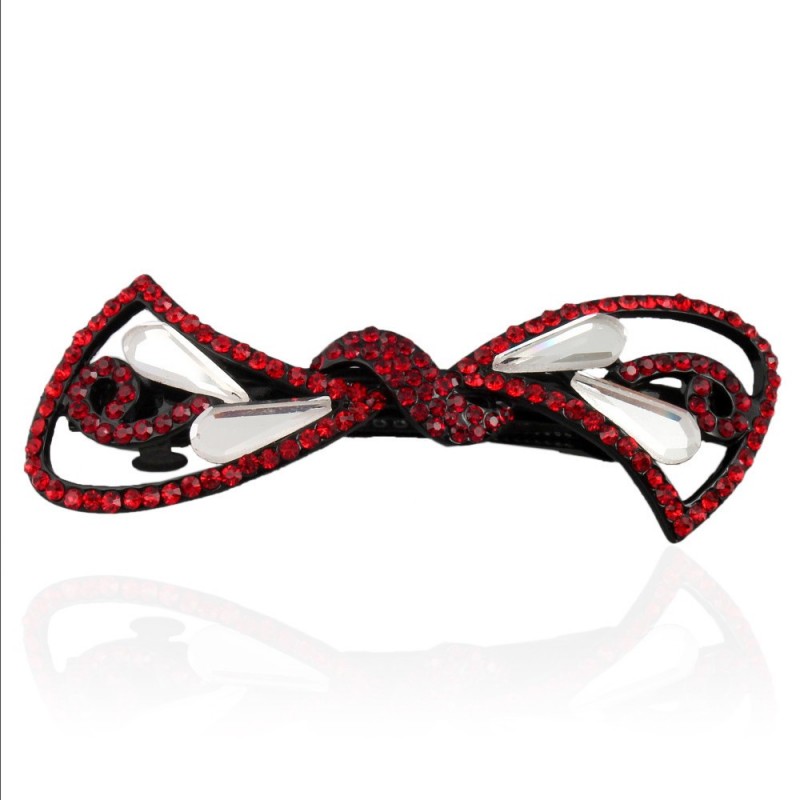 Заколка автоматическая для волос со стразами (5912) вариант 04