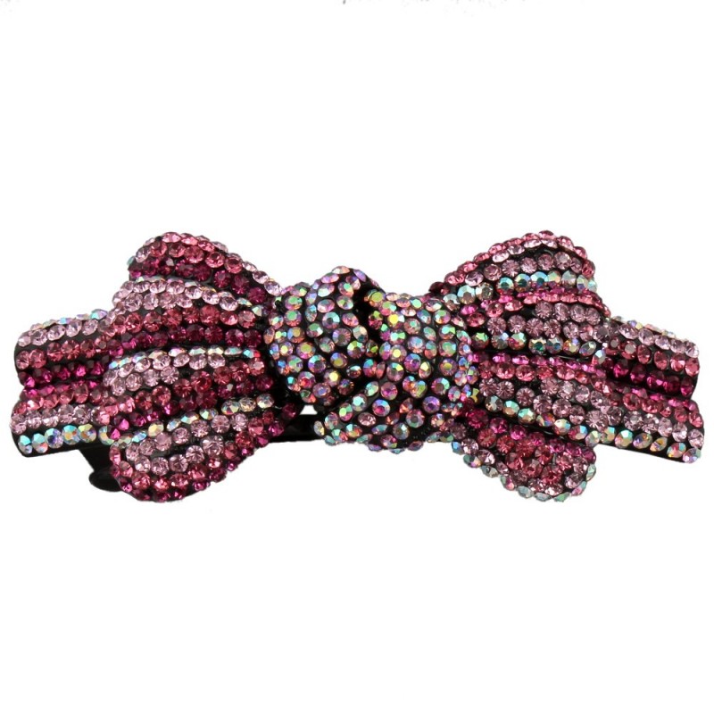 Заколка автоматическая для волос со стразами (5914) вариант 01