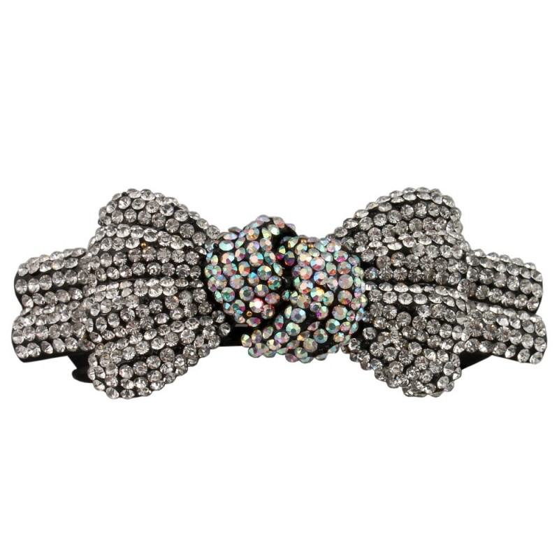 Заколка автоматическая для волос со стразами (5914) вариант 03