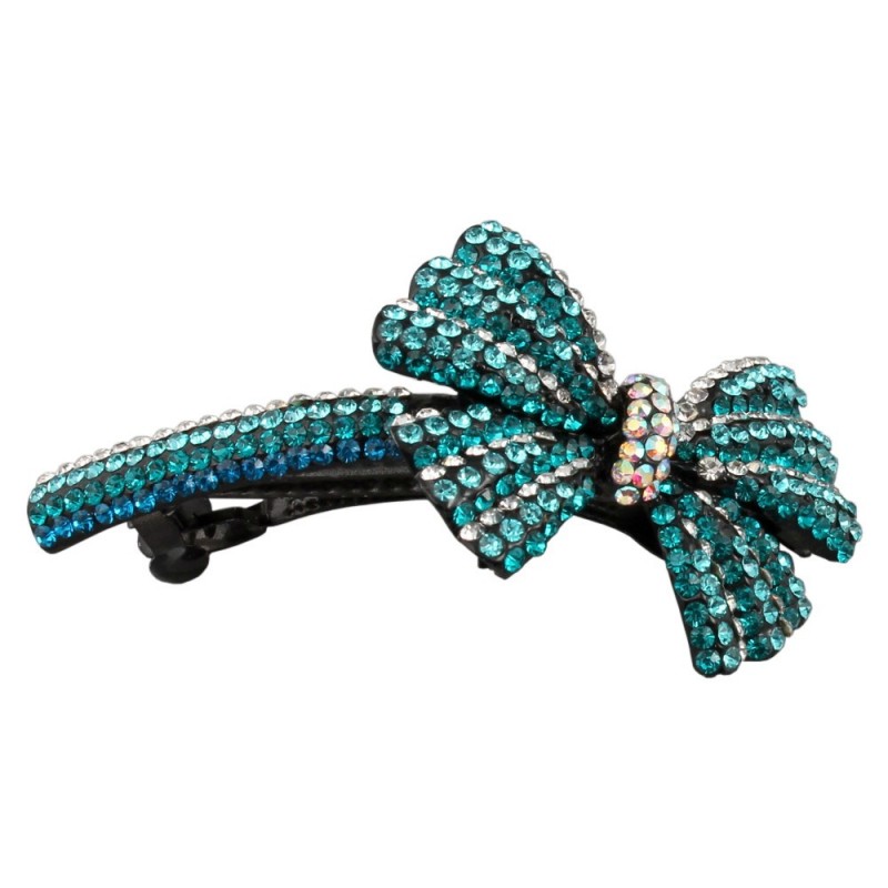 Заколка автоматическая для волос со стразами (5915) вариант 02