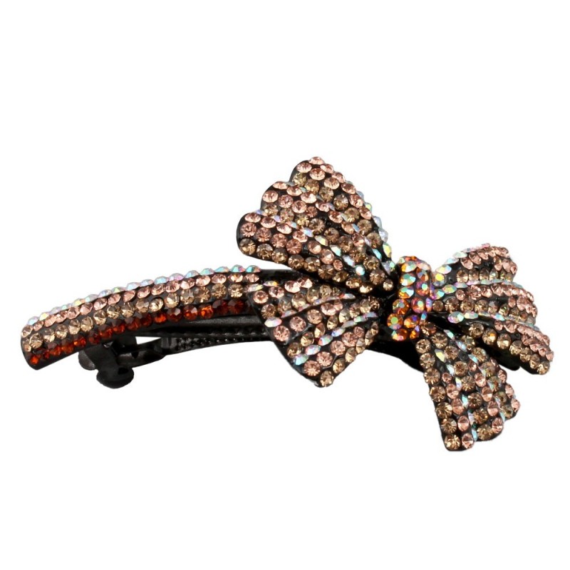 Заколка автоматическая для волос со стразами (5915) вариант 03