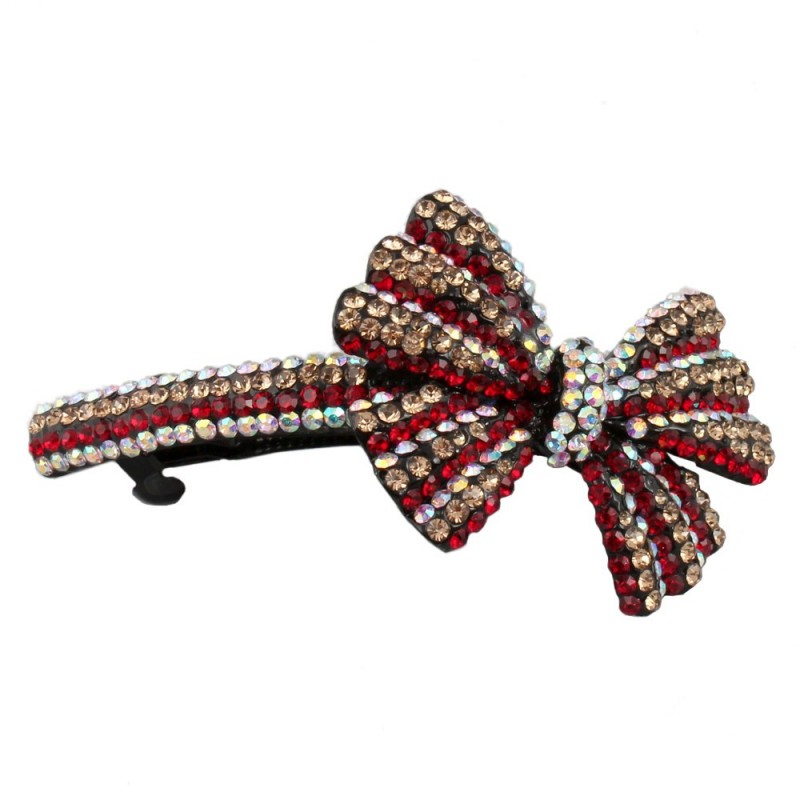 Заколка автоматическая для волос со стразами (5915) вариант 05