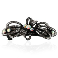 Заколка автоматическая для волос со стразами (5916) вариант 02