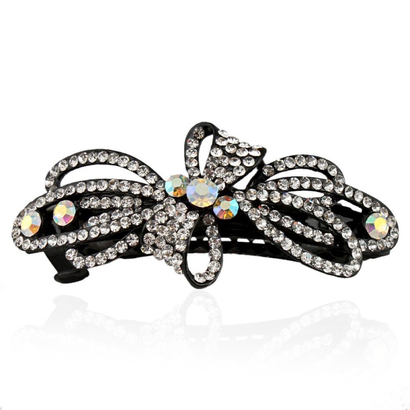 Заколка автоматическая для волос со стразами (5916) вариант 05