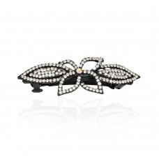 Заколка автоматическая для волос со стразами (5920) вариант 01