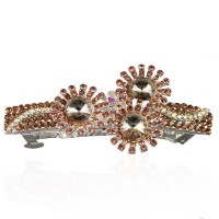 Заколка автоматическая для волос со стразами (9095) вариант 01