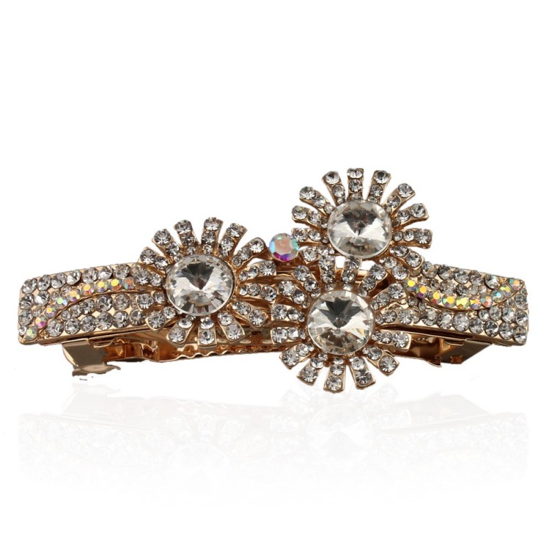 Заколка автоматическая для волос со стразами (9095) вариант 05