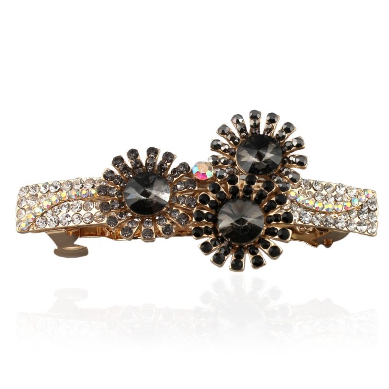 Заколка автоматическая для волос со стразами (9095) вариант 06