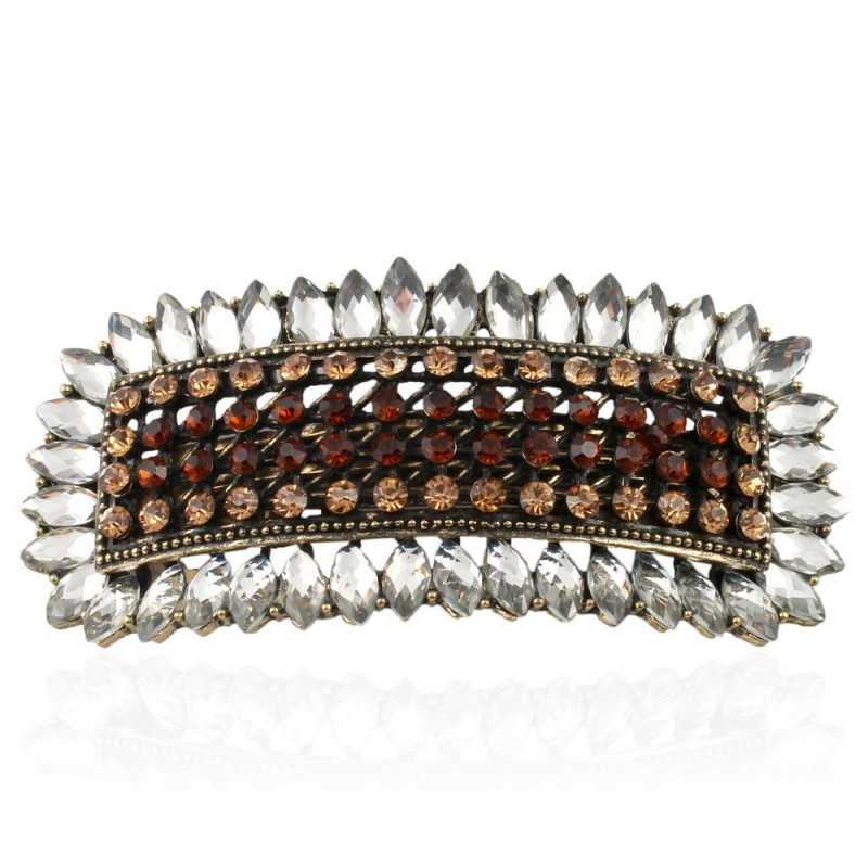 Заколка автоматическая для волос со стразами (9096) вариант 02