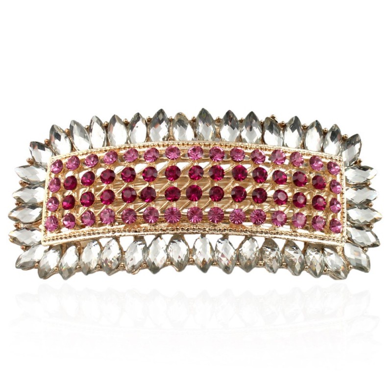 Заколка автоматическая для волос со стразами (9096) вариант 07