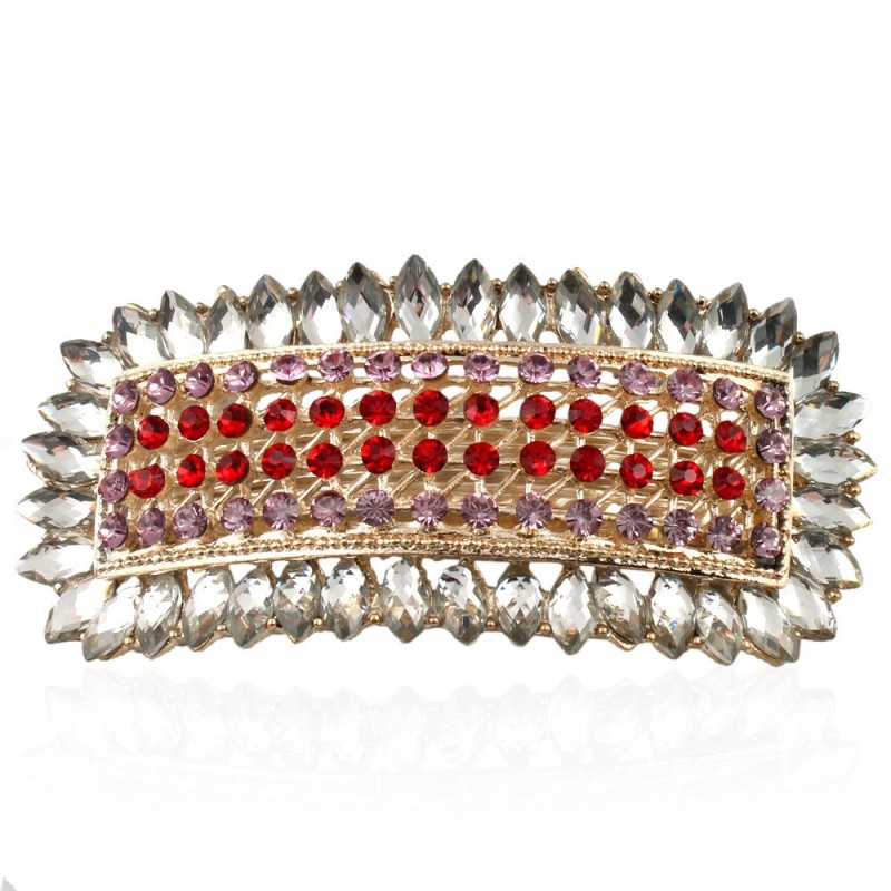 Заколка автоматическая для волос со стразами (9096) вариант 09