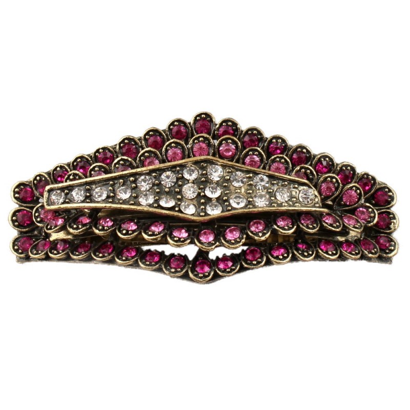 Заколка автоматическая для волос со стразами (9107) вариант 01