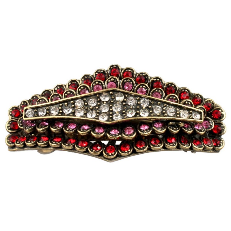 Заколка автоматическая для волос со стразами (9107) вариант 06