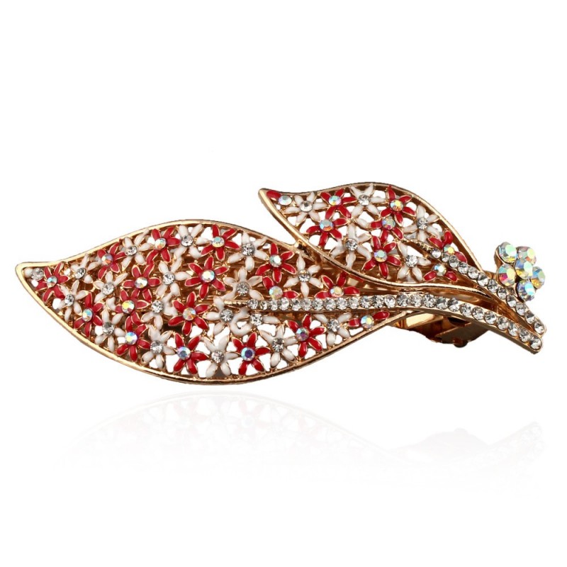 Заколка автоматическая для волос с эмальевым напылением (9324) вариант 07