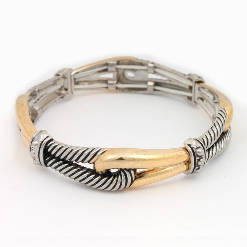 Браслет на руку металлический серебристо-золотистый (7503)