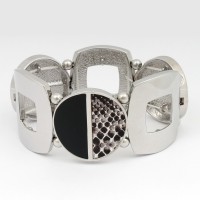 Браслет на руку металлический серебристый (7528)