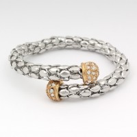 Браслет на руку металлический серебристый (7544)