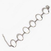 Браслет на руку металлический серебристый (7644)