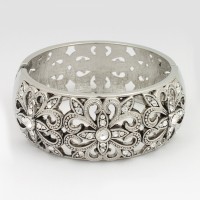 Браслет на руку металлический серебристый (7649)