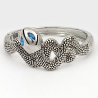 Браслет на руку металлический Змея серебристый (8522)