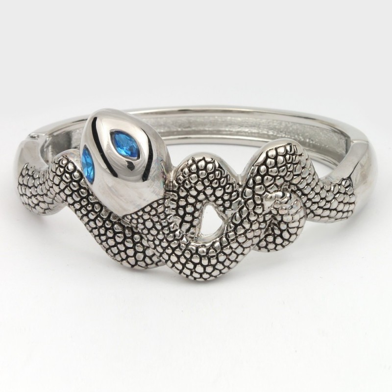 Браслет на руку металлический Змея серебристый (8522)